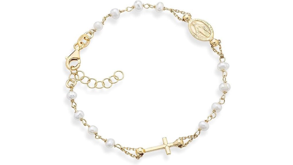 18k gold plated sterling silver pearl