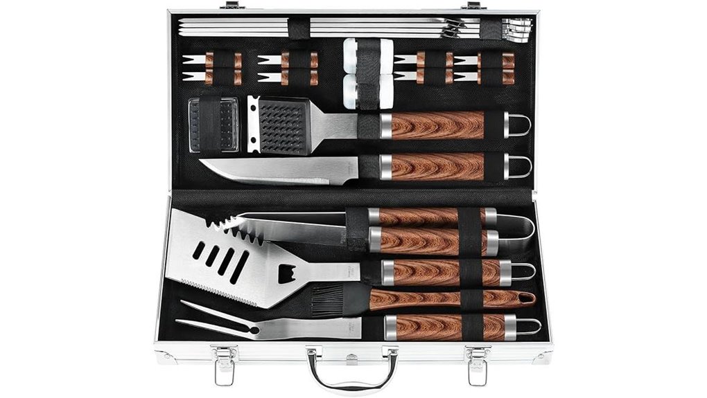 22 piece heavy duty grill tools