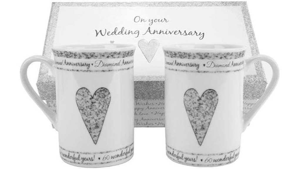 60th diamond anniversary mugset