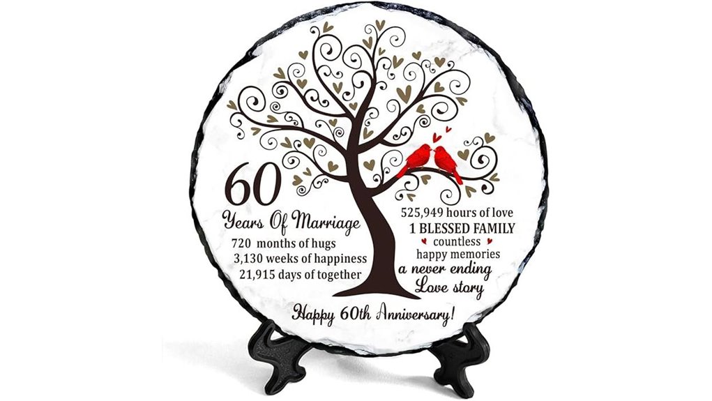 60th diamond wedding plaque