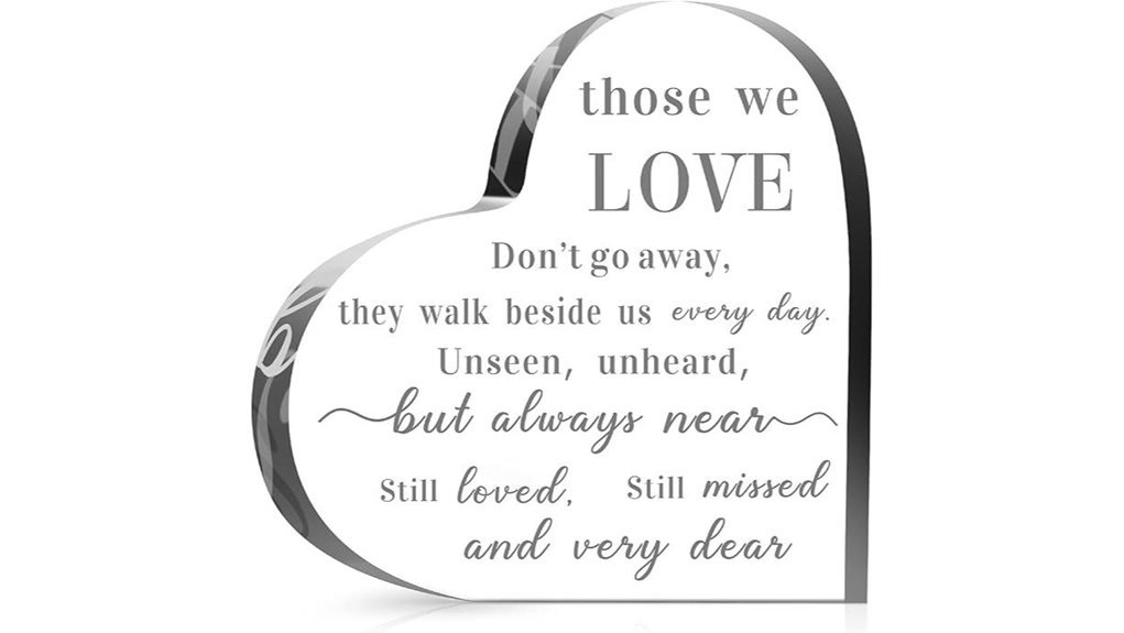 6 inch acrylic heart memorial