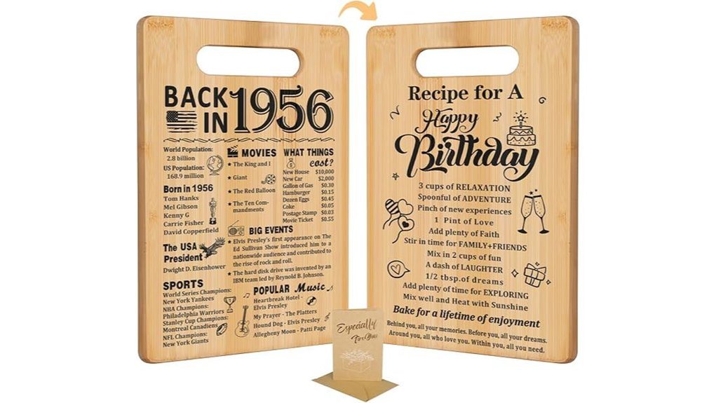 70th birthday cutting board