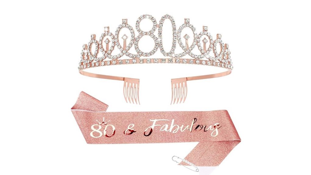 80th birthday crown set