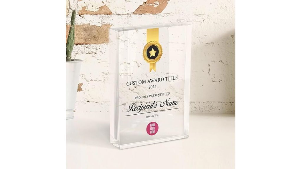 acrylic custom recognition plaque