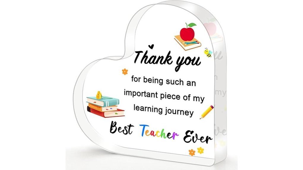 acrylic heart teacher keepsake