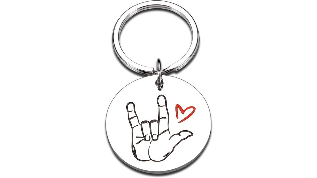 asl sign language keychain