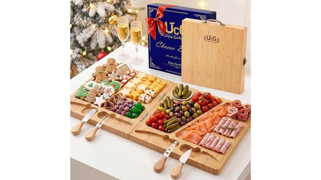 bamboo board with knife