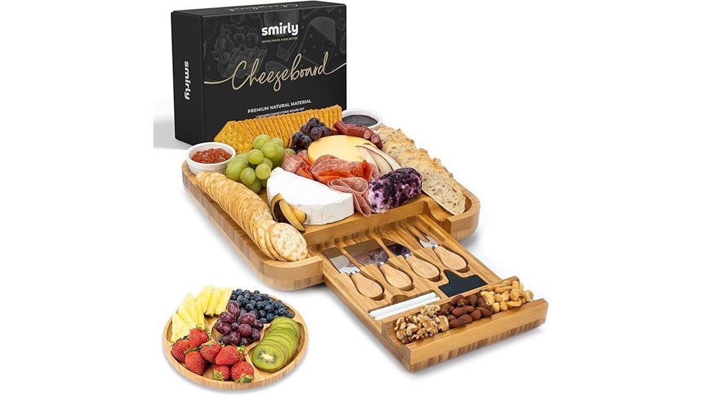 bamboo charcuterie board set