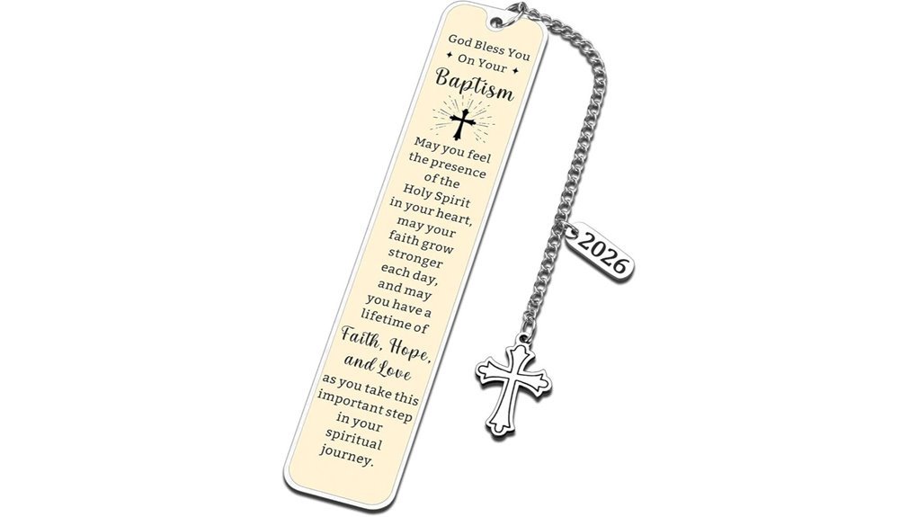 baptism cross bookmark gift