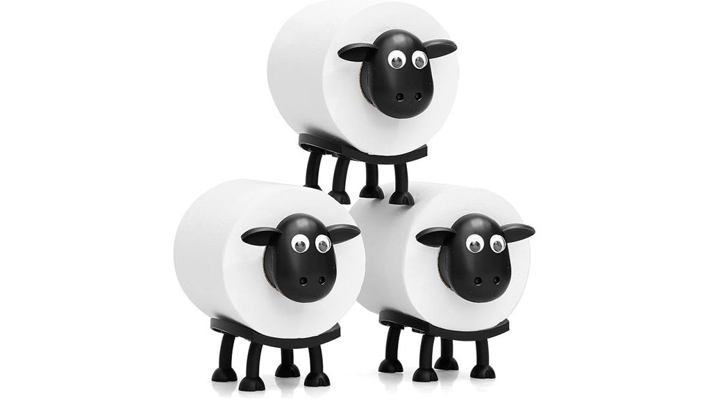 black 3d sheep toilet roll holders