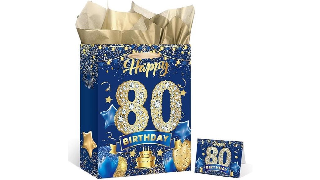blue birthday gift bag