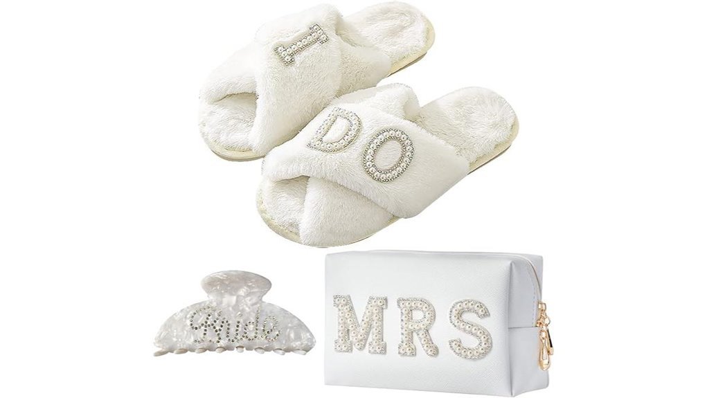 bridal robe and accessory set