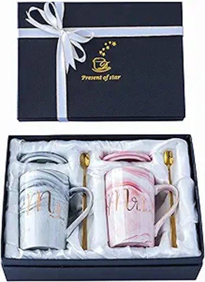 ceramic marble 14oz couple mugs