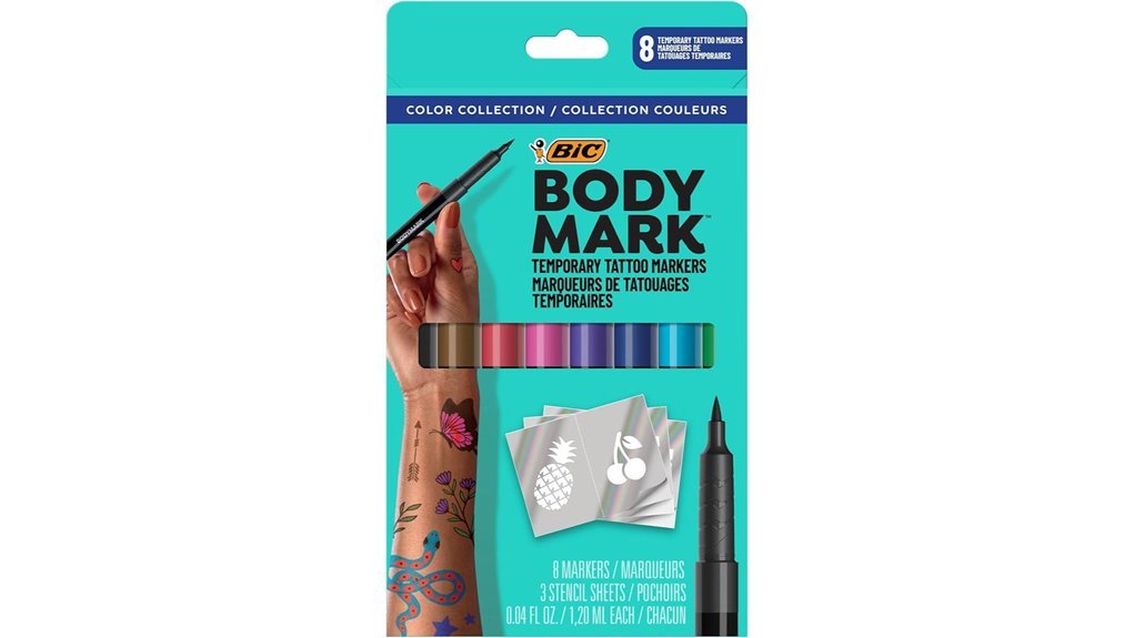 colorful temporary tattoo markers