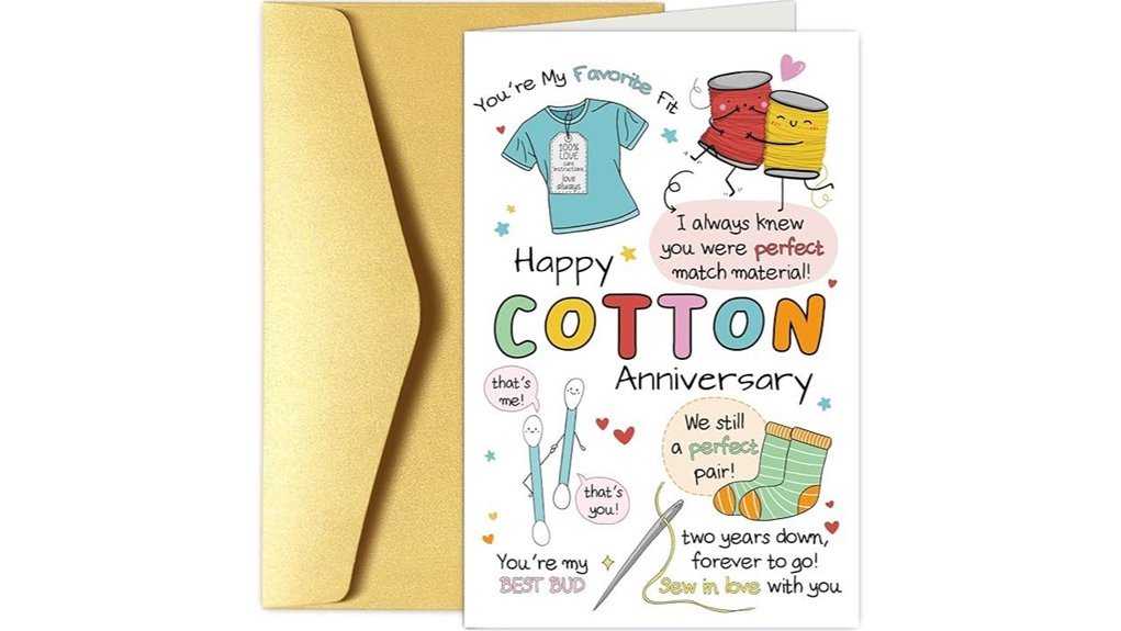 cotton wedding anniversary card