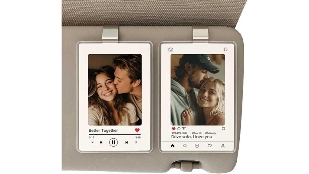 couple personalized car visor clips