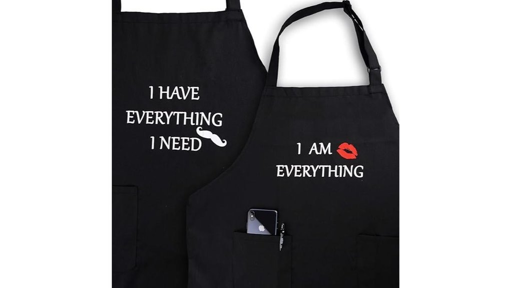 couples waterproof aprons black