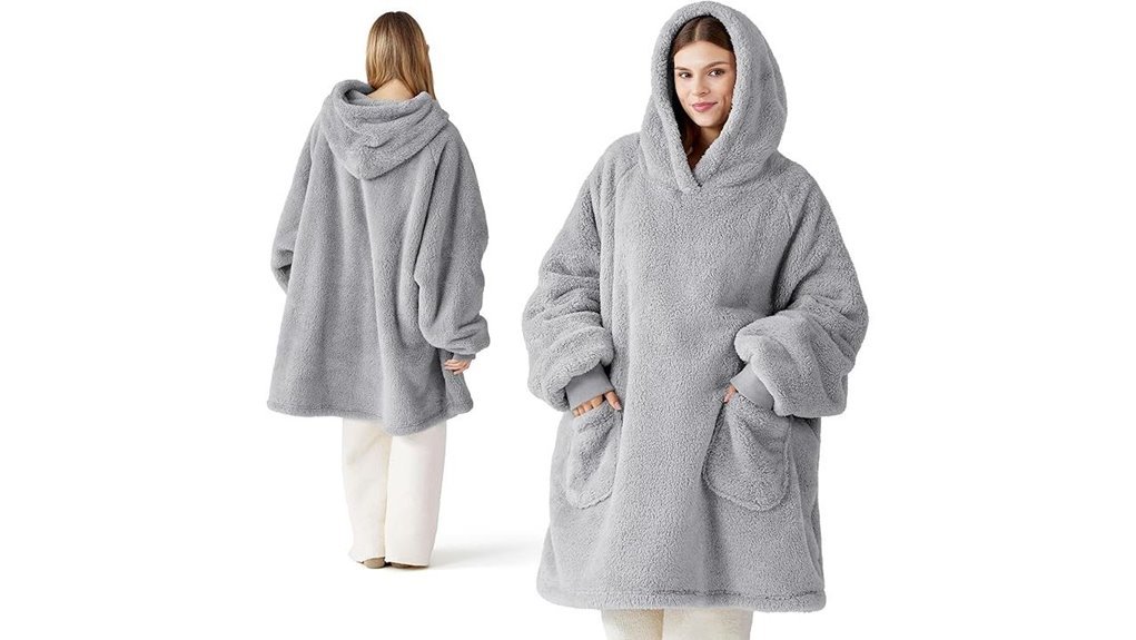 cozy grey hoodie blanket