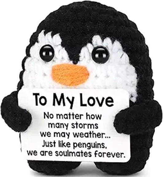crochet penguin valentine gift