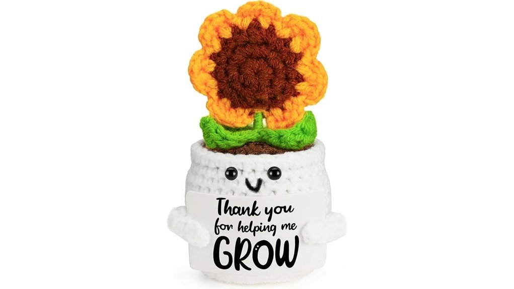 crochet sunflower thank you gift