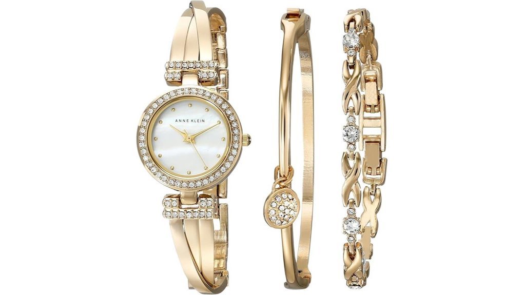 crystal accented bangle set