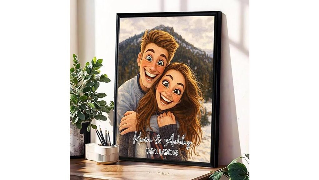custom couple caricature art