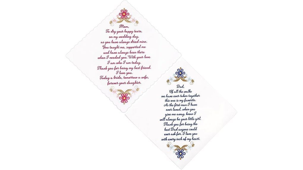 embroidered wedding handkerchiefs