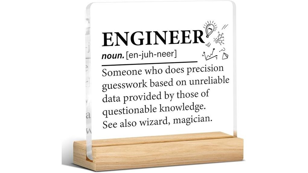 engineer acrylic desk sign