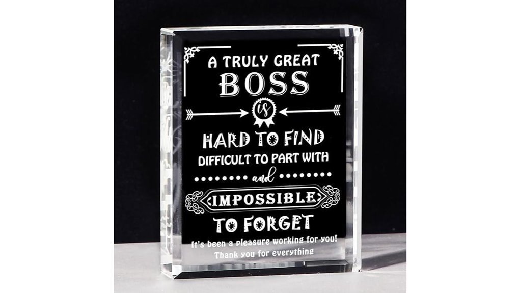 engraved crystal boss gift
