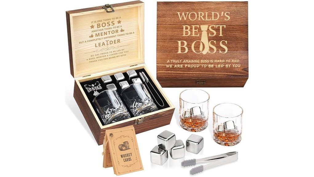 engraved whiskey glass set