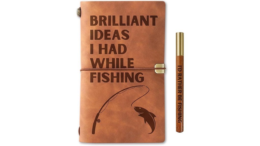 fishing journal and pen