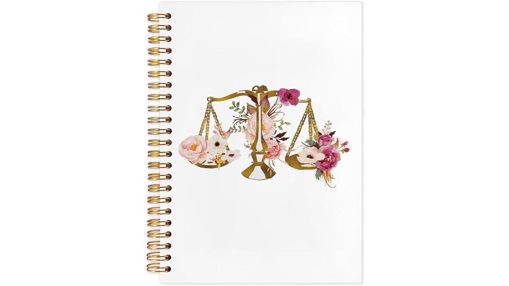 floral scales justice notebook