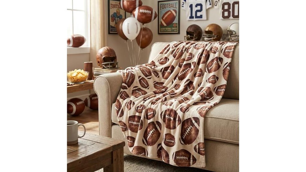 football themed fleece throw blanket