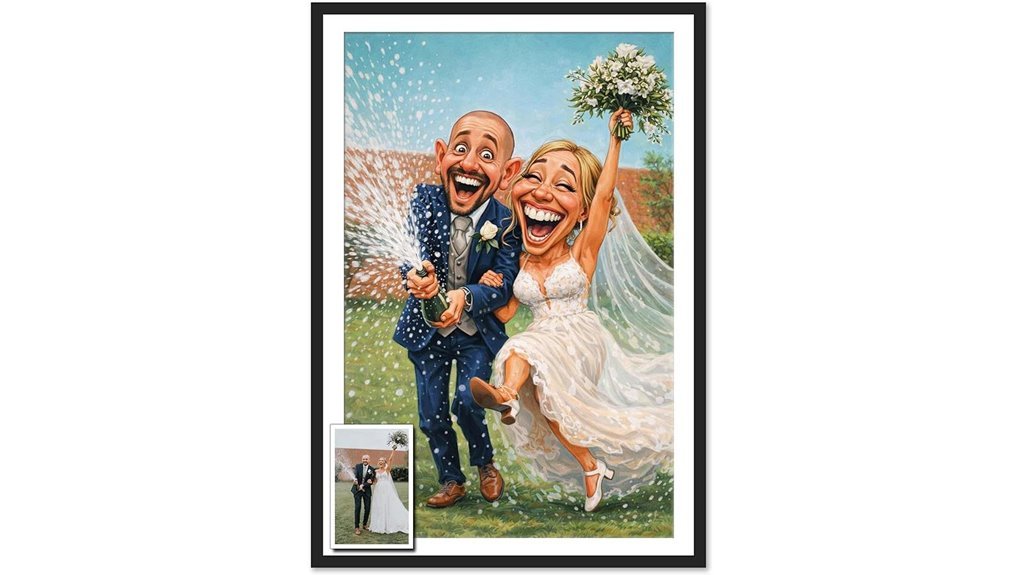 funny couple caricature gift