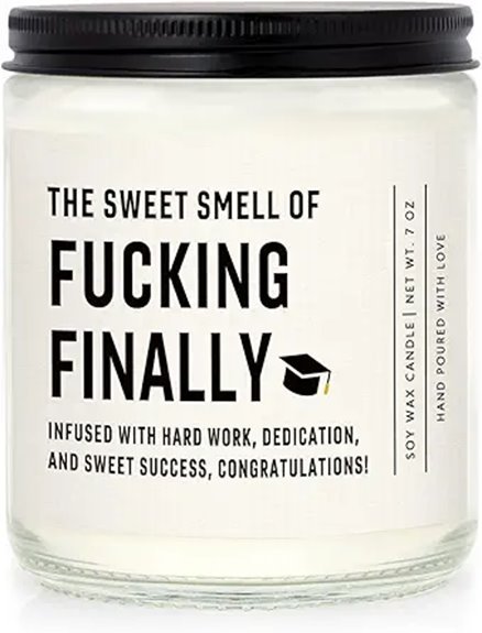 funny lavender graduation candle