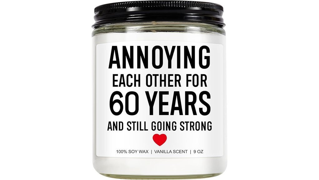 funny scented 60th anniversary candle