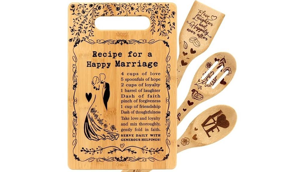 gifted personalized wedding cutting board