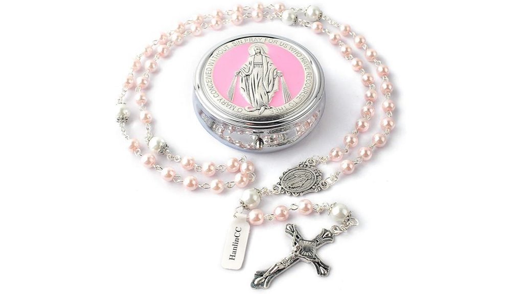 glass pearl rosary beads