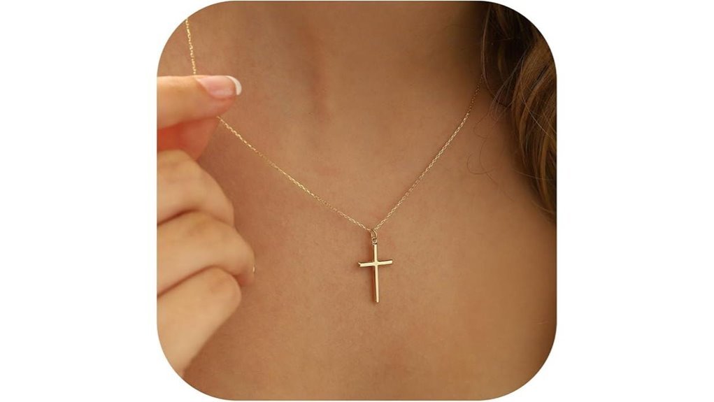 gold plated sideways cross necklace