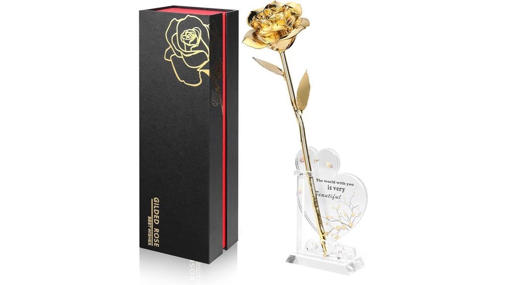 golden dipped rose gift
