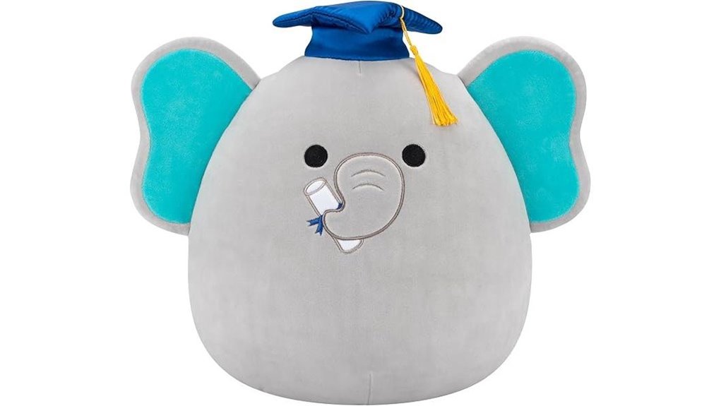 grey elephant plush with cap