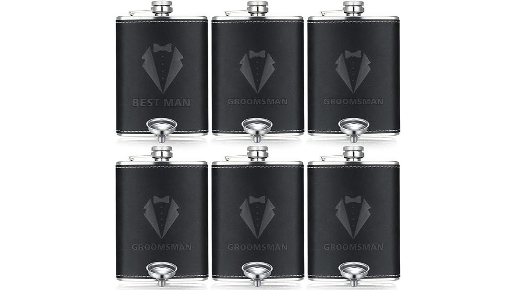 groomsmen flask set stainless