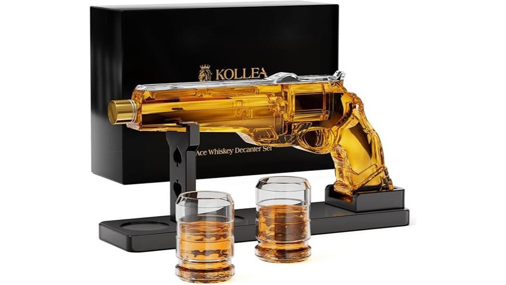 gun themed whiskey decanter set
