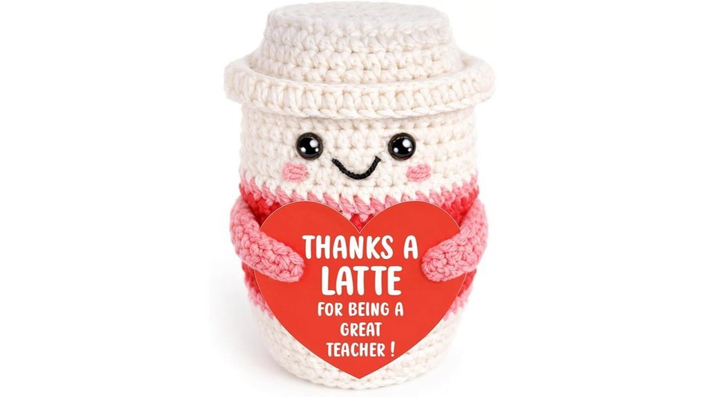 handmade crochet teacher coffee gift