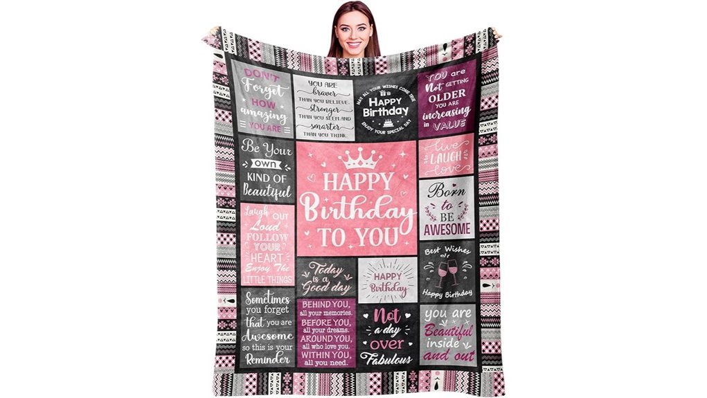happy birthday women throw blanket
