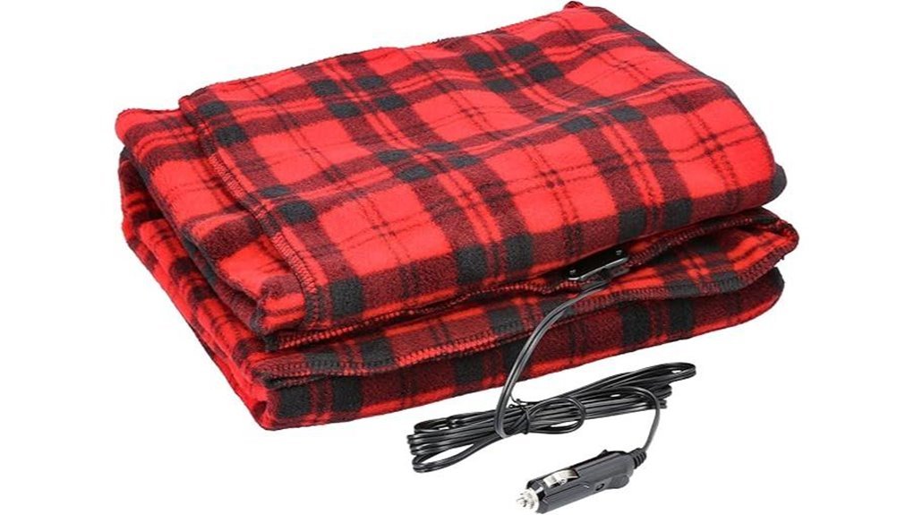 heated red plaid blanket
