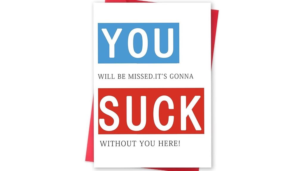 humorous farewell sarcasm card