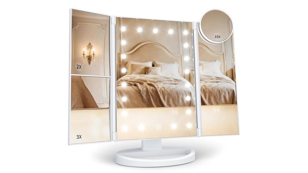 huonul trifold lighted magnifying vanity