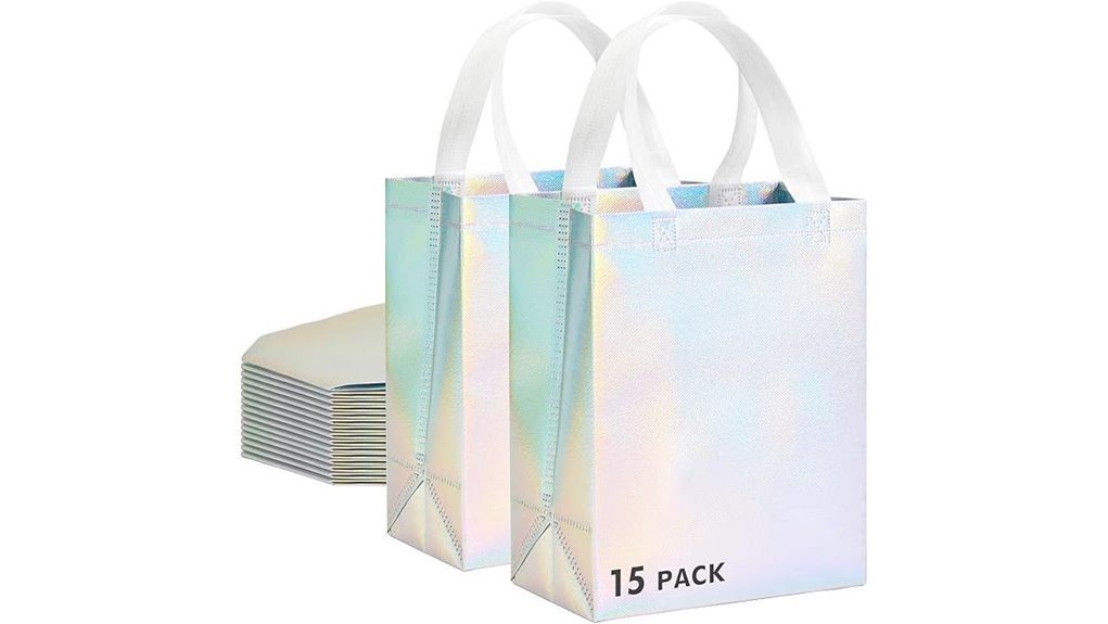 iridescent glossy gift bags