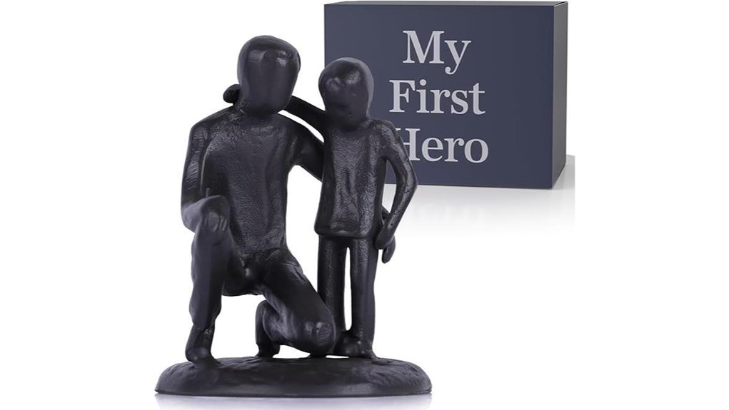 iron father and son sculpture